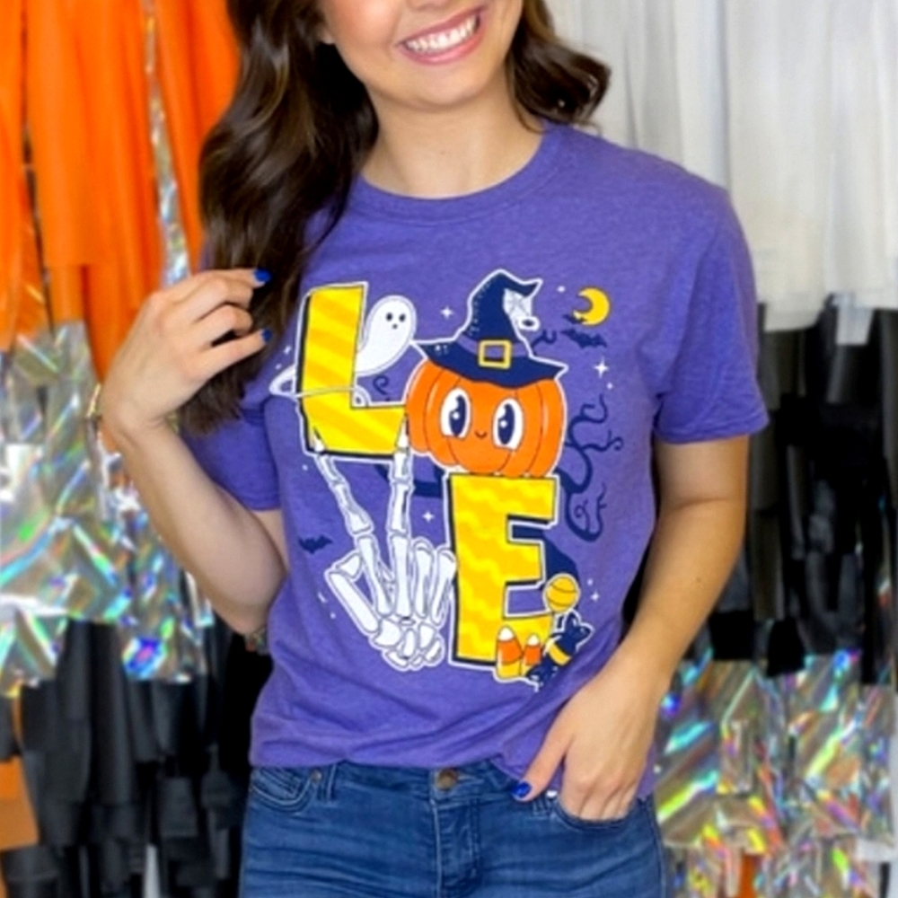 NEW Halloween Love Purple Tee